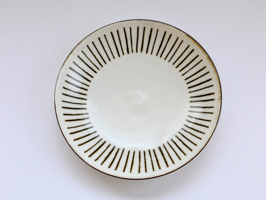 White Porcelain Tokusa 7-Sun Plate - Crafted By Tetsuya Kobayashi