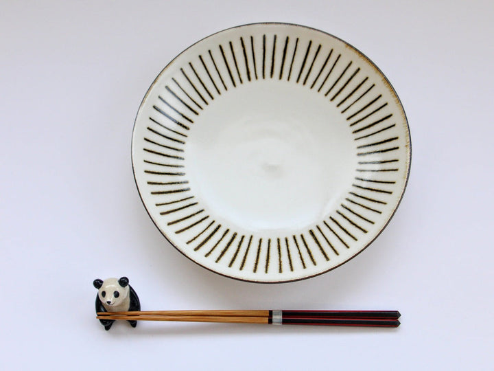 White Porcelain Tokusa 7-Sun Plate - Crafted By Tetsuya Kobayashi