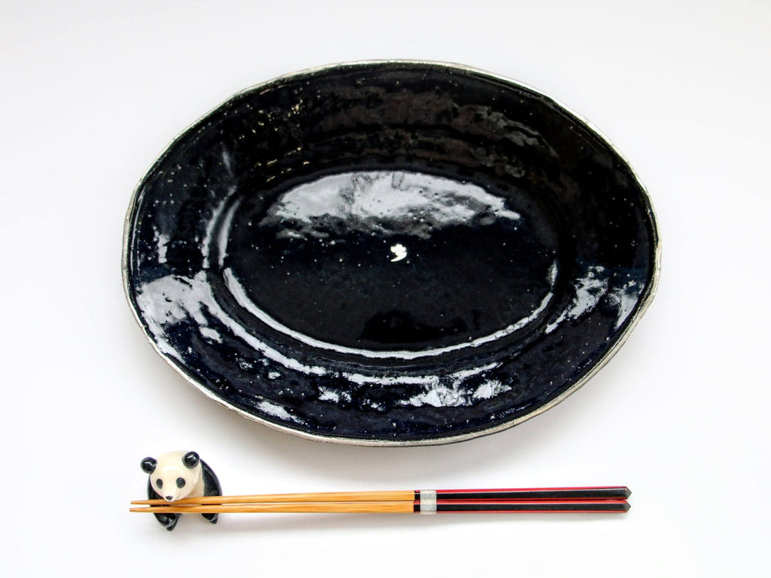 LapisLazuli Silver 7-Sun Oval Plate - Crafted By Masaaki Hibino