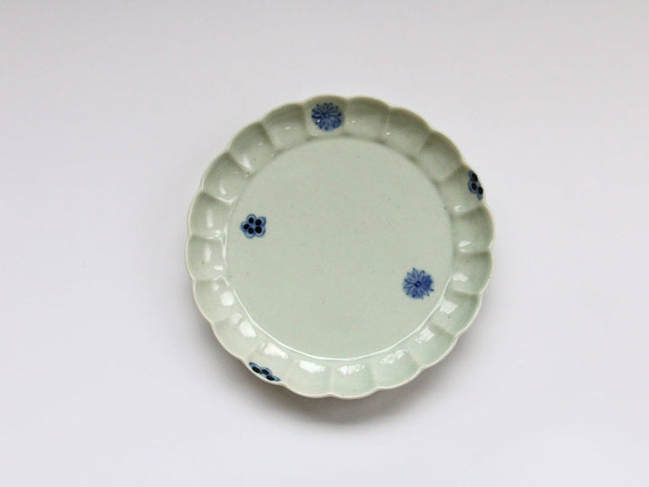 Chrysanthemum 5-Sun Plate Blue and White Small Flower Chirashi Richo - Crafted By Koyo Kiln