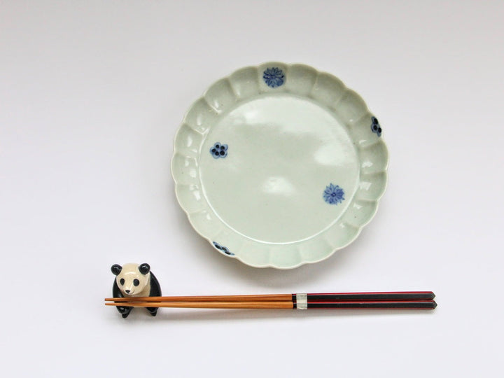 Chrysanthemum 5-Sun Plate Blue and White Small Flower Chirashi Richo - Crafted By Koyo Kiln