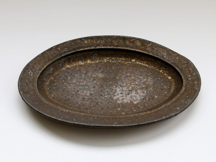 Antique Gold Rim Oval Plate (L) - Crafted By Takuya Ohara