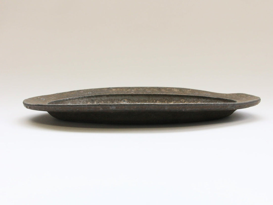 Antique Gold Rim Oval Plate (L) - Crafted By Takuya Ohara