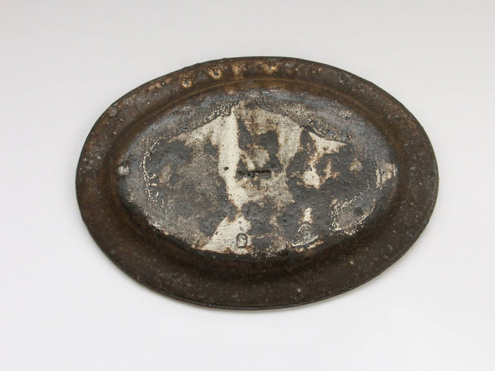 Antique Gold Rim Oval Plate (L) - Crafted By Takuya Ohara