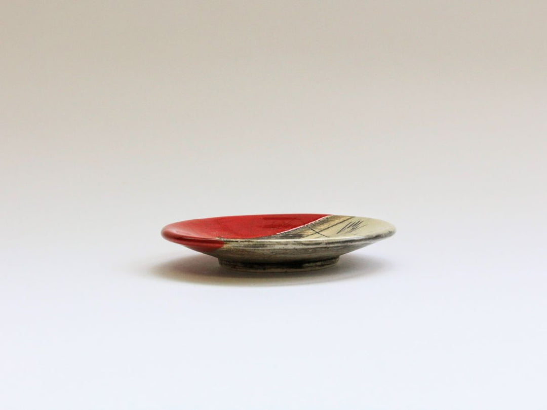 Hand Salt Plate Red — Hand-Glazed Japanese Pottery by Kakurin Kiln