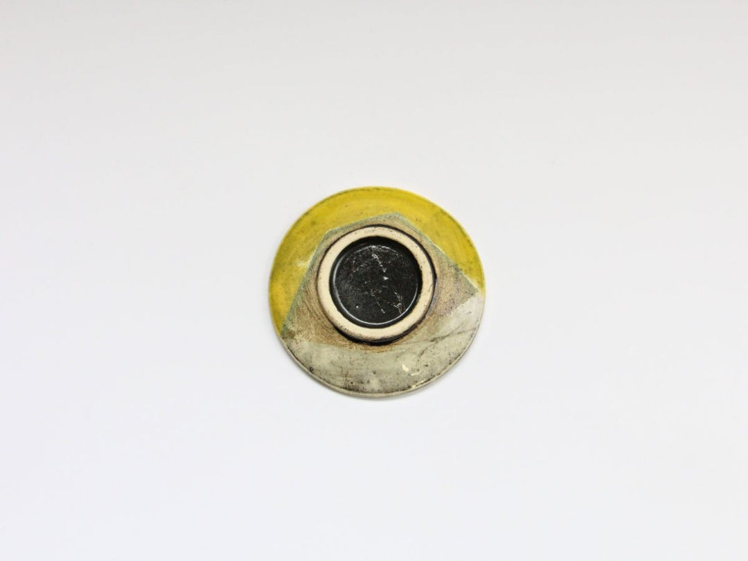 Hand Salt Plate Yellow — Hand-Glazed Japanese Pottery by Kakurin Kiln