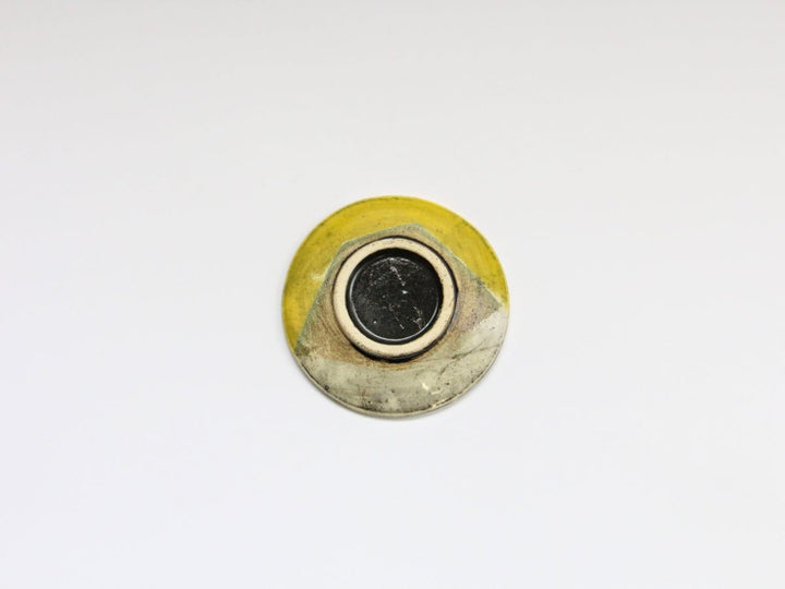 Hand Salt Plate Yellow — Hand-Glazed Japanese Pottery by Kakurin Kiln
