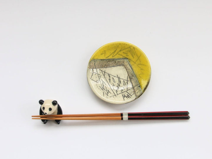 Hand Salt Plate Yellow — Hand-Glazed Japanese Pottery by Kakurin Kiln