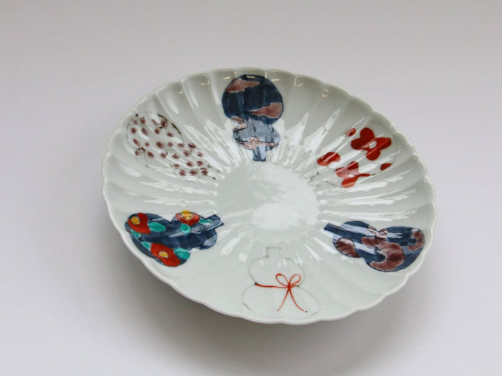 Imari Gourd Flower Plate - Crafted By Tokushichi Kiln