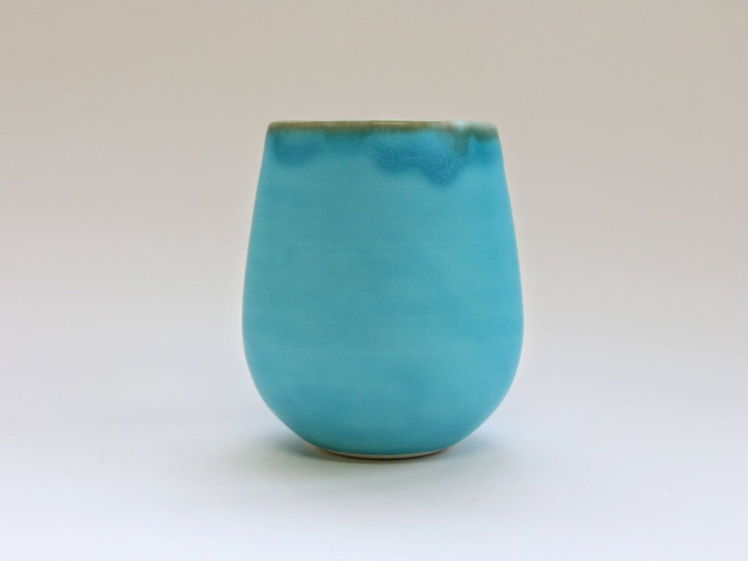 Turquoise Blue Wine Cup Small — Hand-Glazed Japanese Pottery by Chojuro Kiln