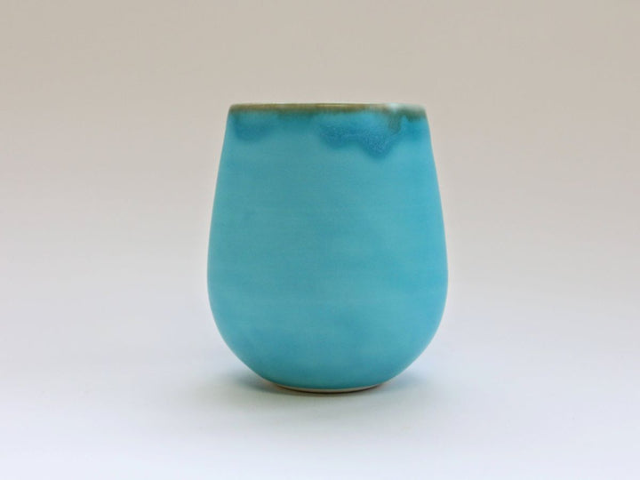 Turquoise Blue Wine Cup Small — Hand-Glazed Japanese Pottery by Chojuro Kiln