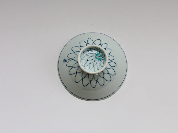 Mesh Flower Rice Bowl (Large, Green) - Crafted By Fukuho Kiln