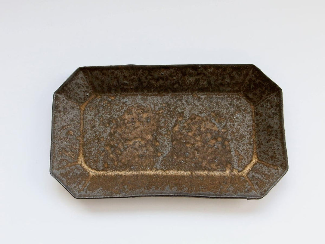 Antique Gold Octagonal Rectangular Plate (Medium) - Crafted By Takuya Ohara