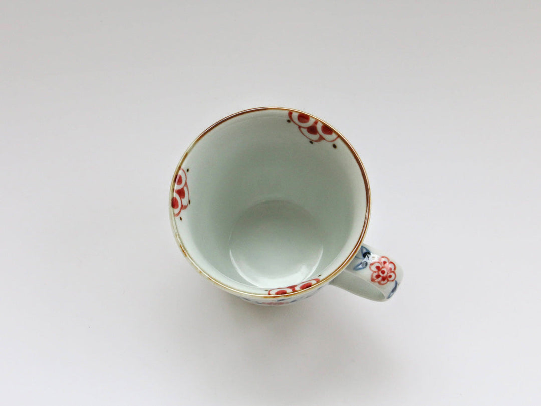 Vine & Flower Arabesque Medium Mug (Red) - Crafted By Tokushichi Kiln