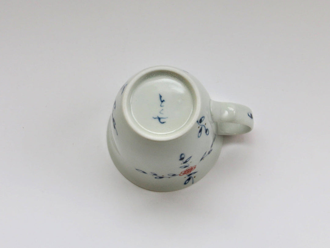 Vine & Flower Arabesque Medium Mug (Red) - Crafted By Tokushichi Kiln