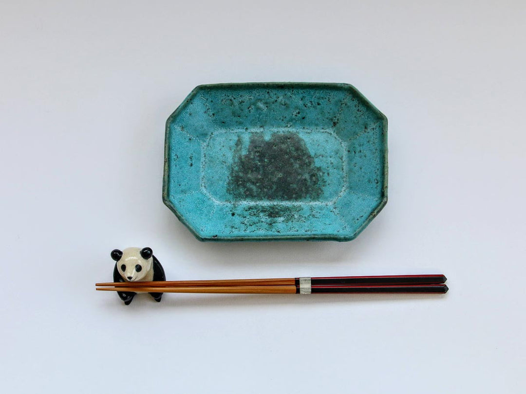 Antique Blue Octagonal Rectangular Plate (Medium) - Crafted By Takuya Ohara