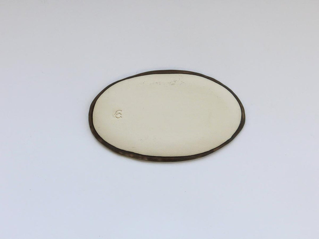 Gold Glaze Wood-Grain Oval Plate (Small) - Crafted By Kikaku Seito