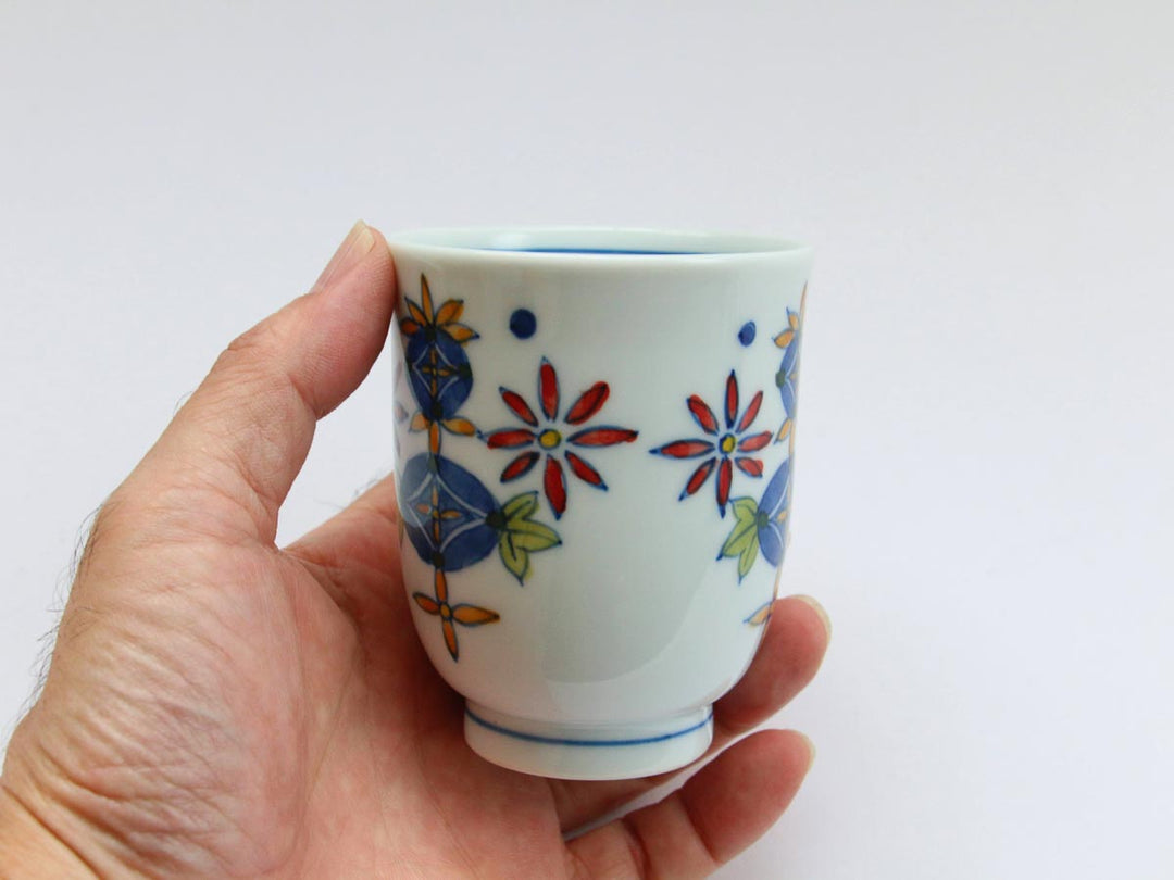 Shippo Pattern Cup (Large) — Hand-Painted Japanese Porcelain by Denshotouen