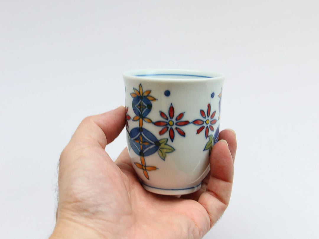 Shippo Pattern Cup (Small) — Hand-Painted Japanese Porcelain by Denshotouen