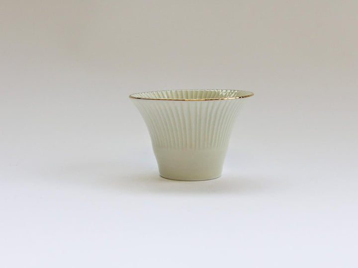 Gold-Edged Ivory Bamboo-Shaped Appetizer Dish - Crafted By Tasho Pottery