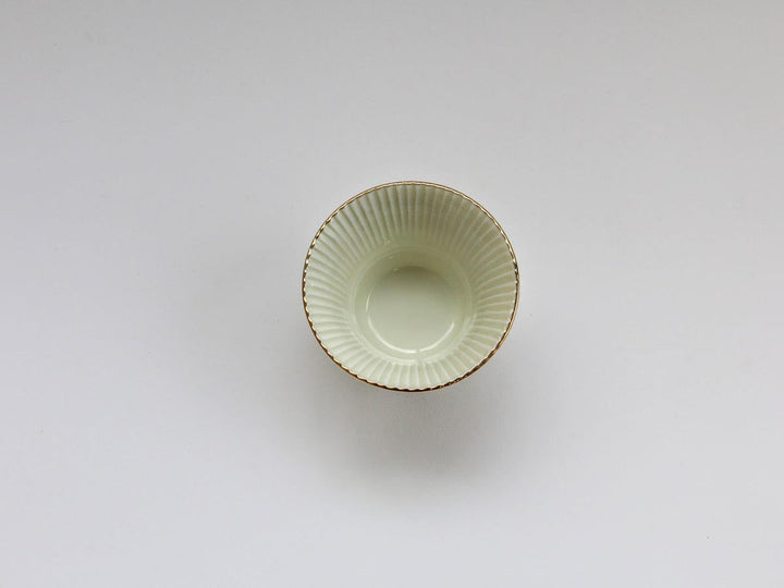 Gold-Edged Ivory Bamboo-Shaped Appetizer Dish - Crafted By Tasho Pottery