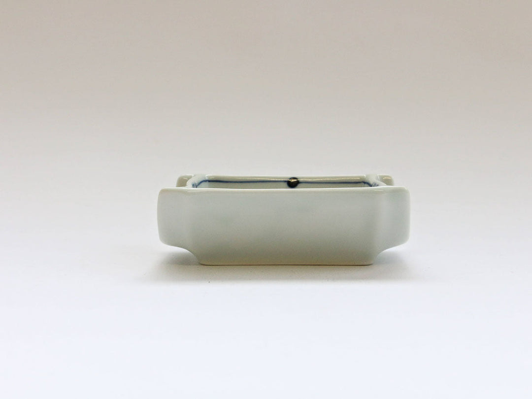 Minori Bamboo-Shaped Small Dish (Blue & White Floral Knot) - Crafted By Koyo Kiln