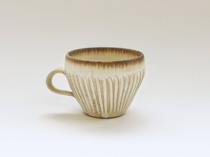 Flowing Rim Carved Mug Cup - Crafted By Takuya Ohara