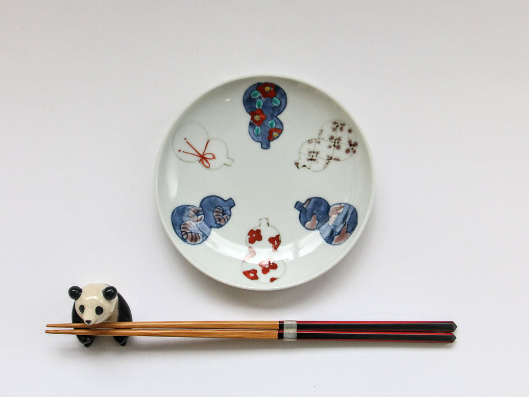 Imari Gourd 4-Sun Plate - Crafted By Tokushichi Kiln