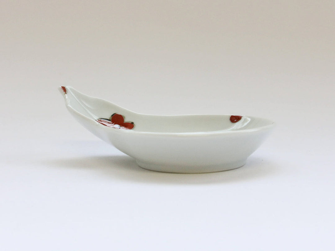 Red Flower Gourd Plate - Crafted By Tokushichi Kiln