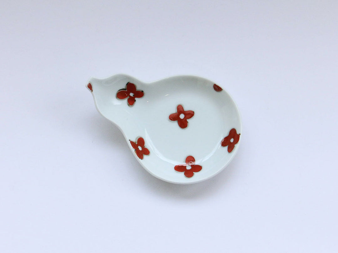 Red Flower Gourd Plate - Crafted By Tokushichi Kiln