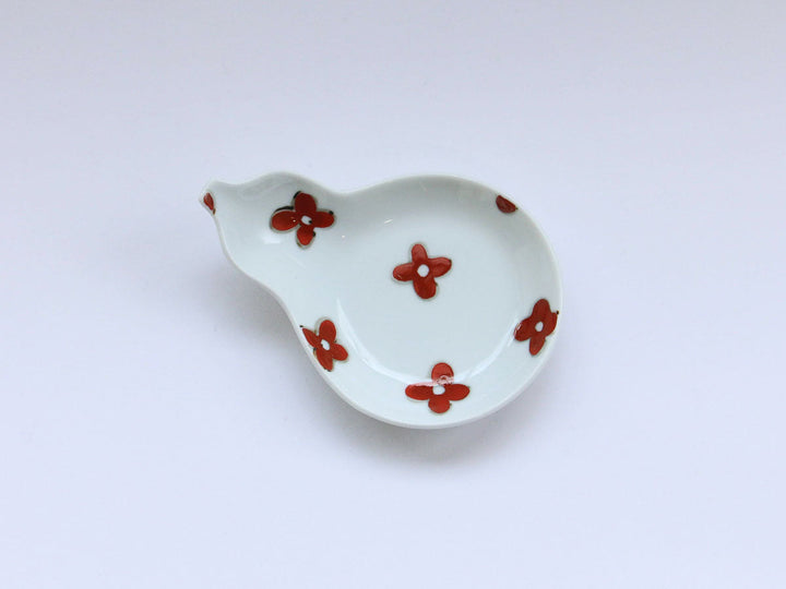 Red Flower Gourd Plate - Crafted By Tokushichi Kiln