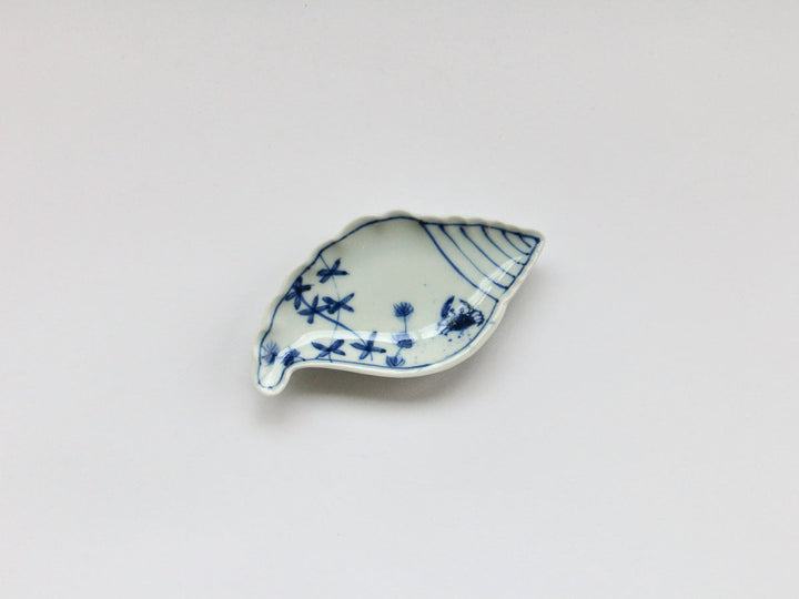 Water Grass Shell-Shaped Salt Plate - Crafted By Tokushichi Kiln