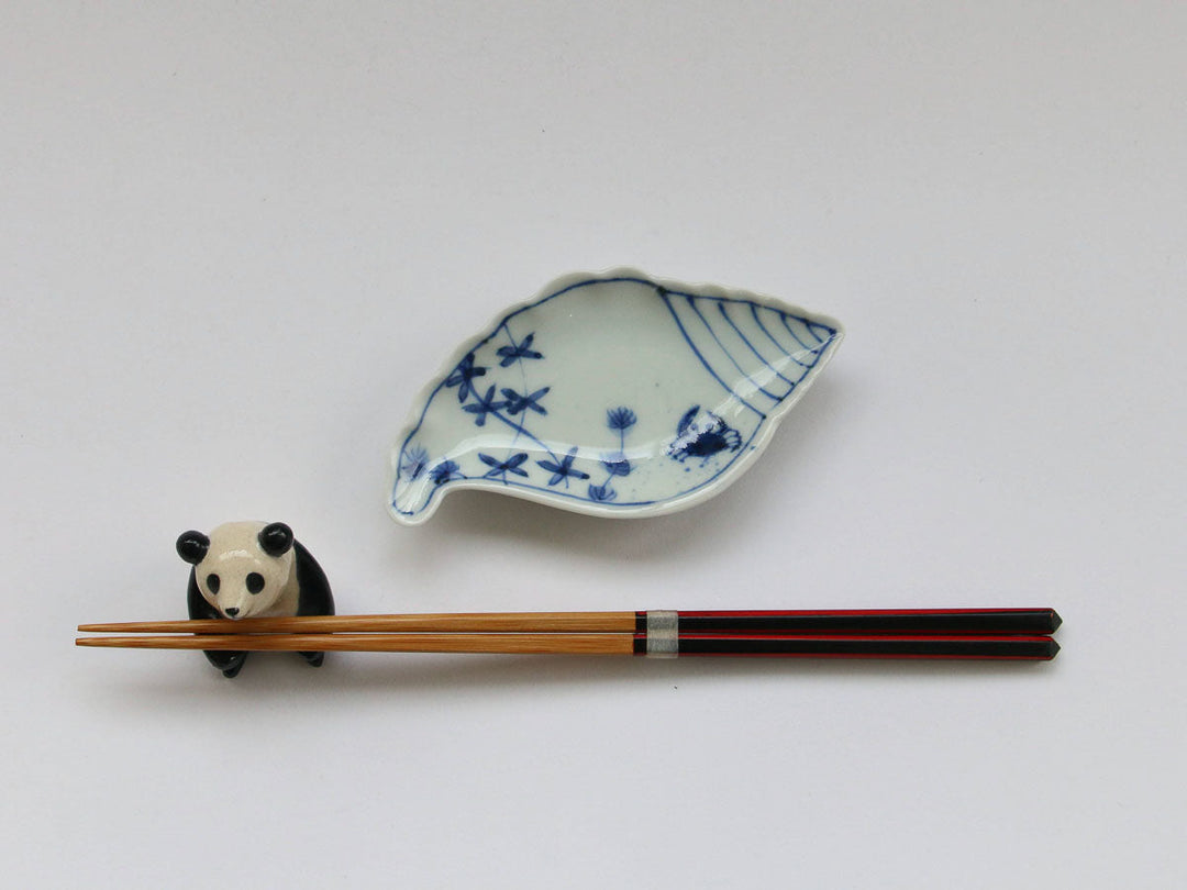 Water Grass Shell-Shaped Salt Plate - Crafted By Tokushichi Kiln