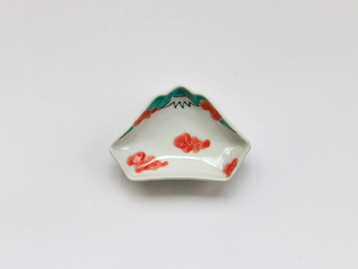 Red Cloud Fuji-Shaped Salt Plate - Crafted By Tokushichi Kiln