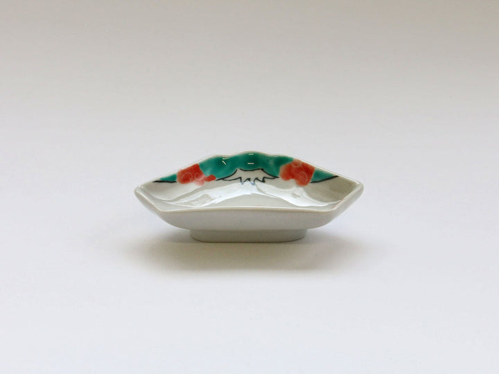 Red Cloud Fuji-Shaped Salt Plate - Crafted By Tokushichi Kiln