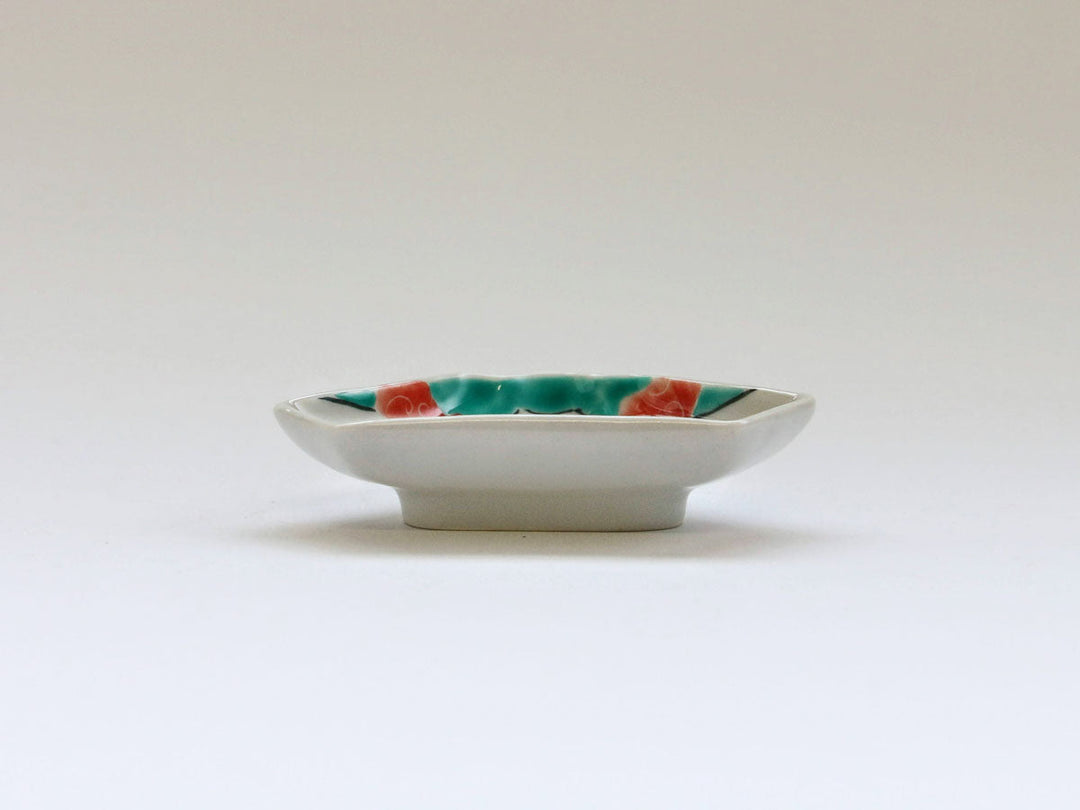Red Cloud Fuji-Shaped Salt Plate - Crafted By Tokushichi Kiln
