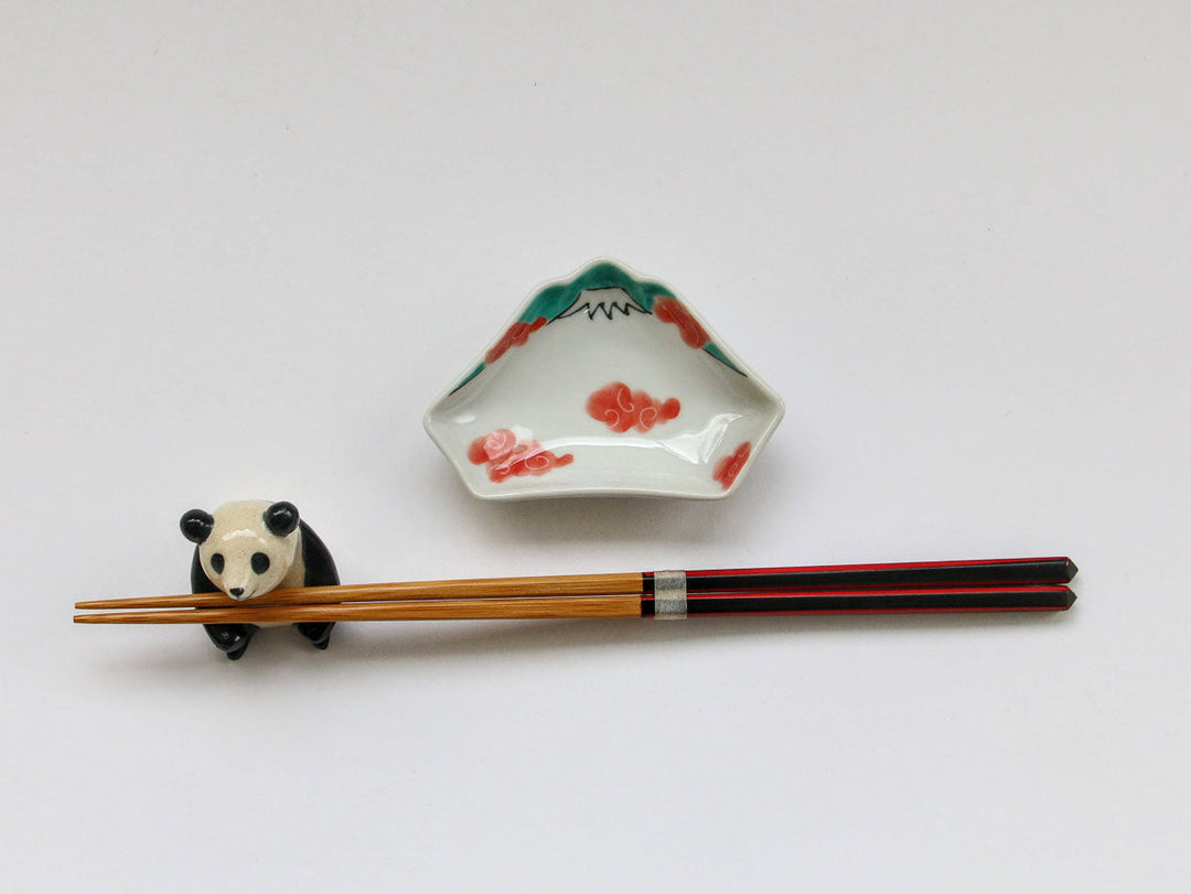 Red Cloud Fuji-Shaped Salt Plate - Crafted By Tokushichi Kiln