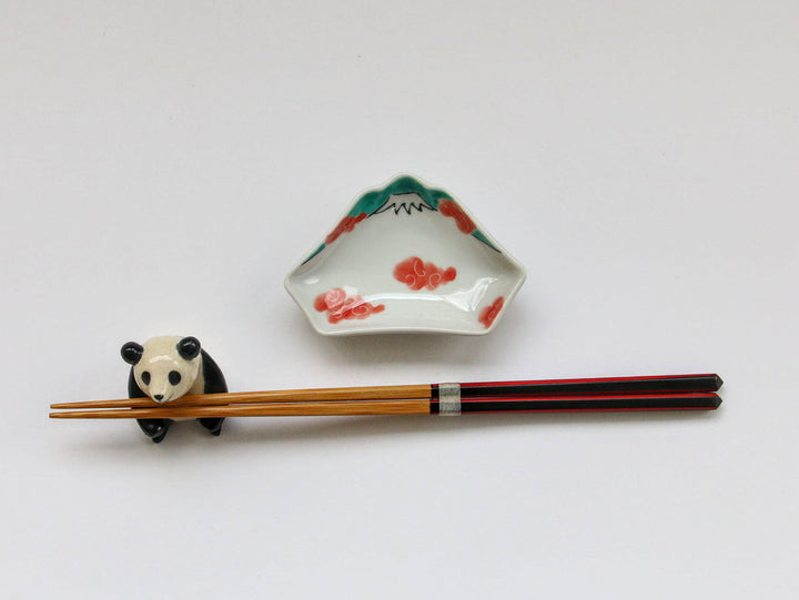 Red Cloud Fuji-Shaped Salt Plate - Crafted By Tokushichi Kiln