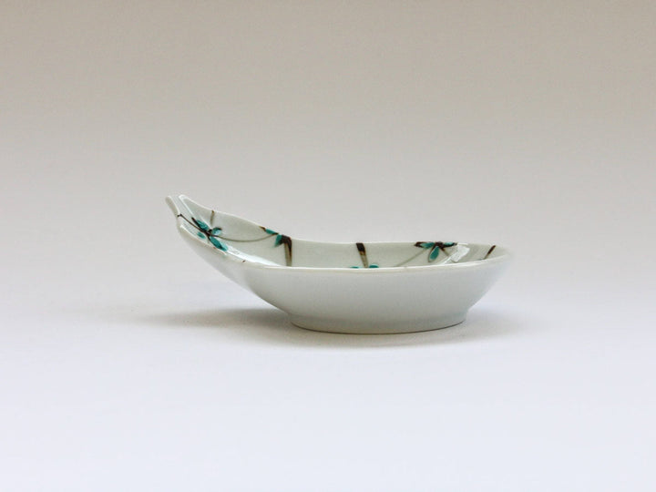 Flower Grid Gourd Plate (Green) - Crafted By Tokushichi Kiln