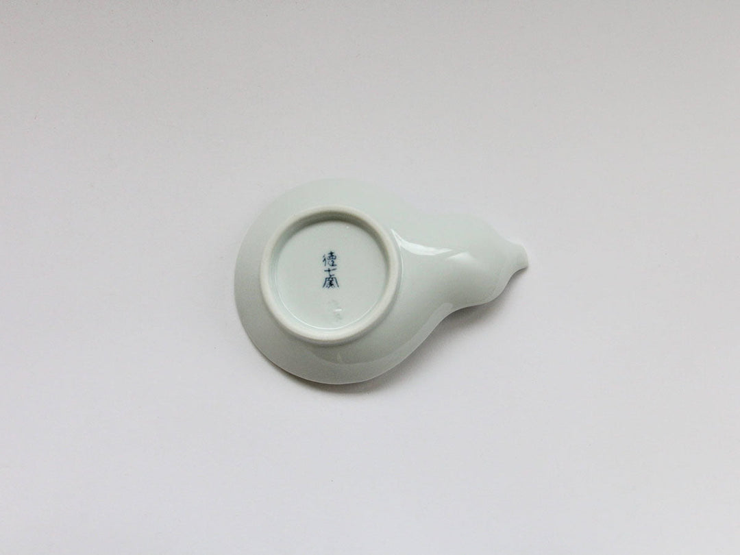 Flower Grid Gourd Plate (Green) - Crafted By Tokushichi Kiln