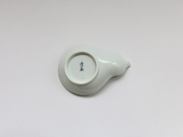 Flower Grid Gourd Plate (Green) - Crafted By Tokushichi Kiln