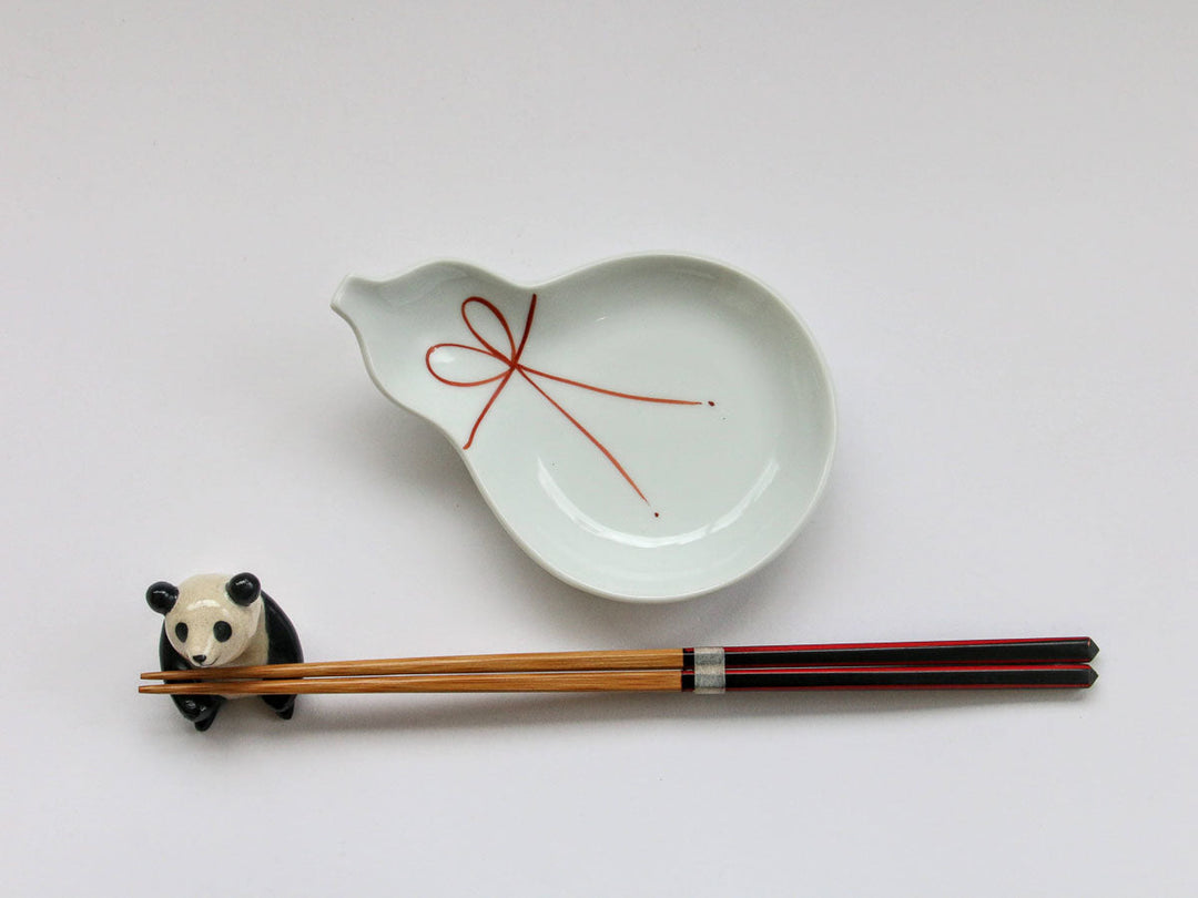 Red Knot Gourd Plate - Crafted By Tokushichi Kiln