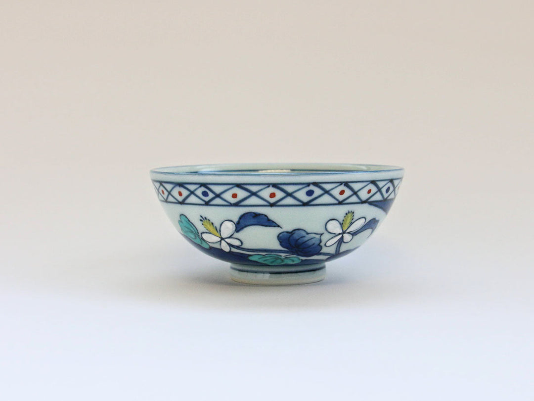 Kinso Pillow 3.8 Rice Bowl (Hanadami) - Crafted By Tasho Pottery