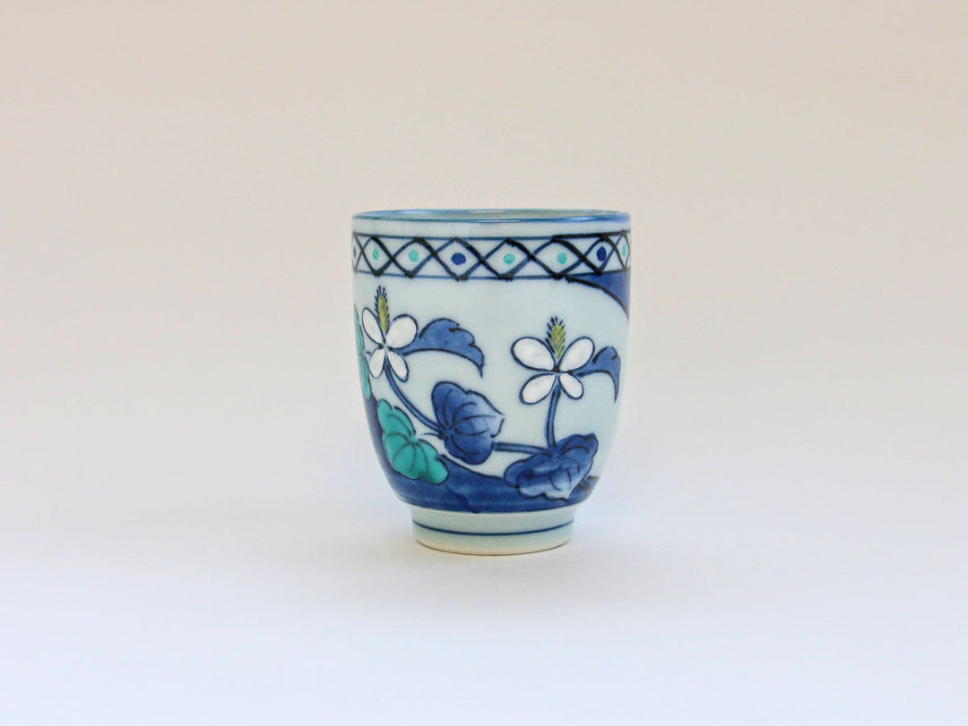 Kinso Pillow Natsume Teacup (Large, Hanadami) - Crafted By Tasho Pottery