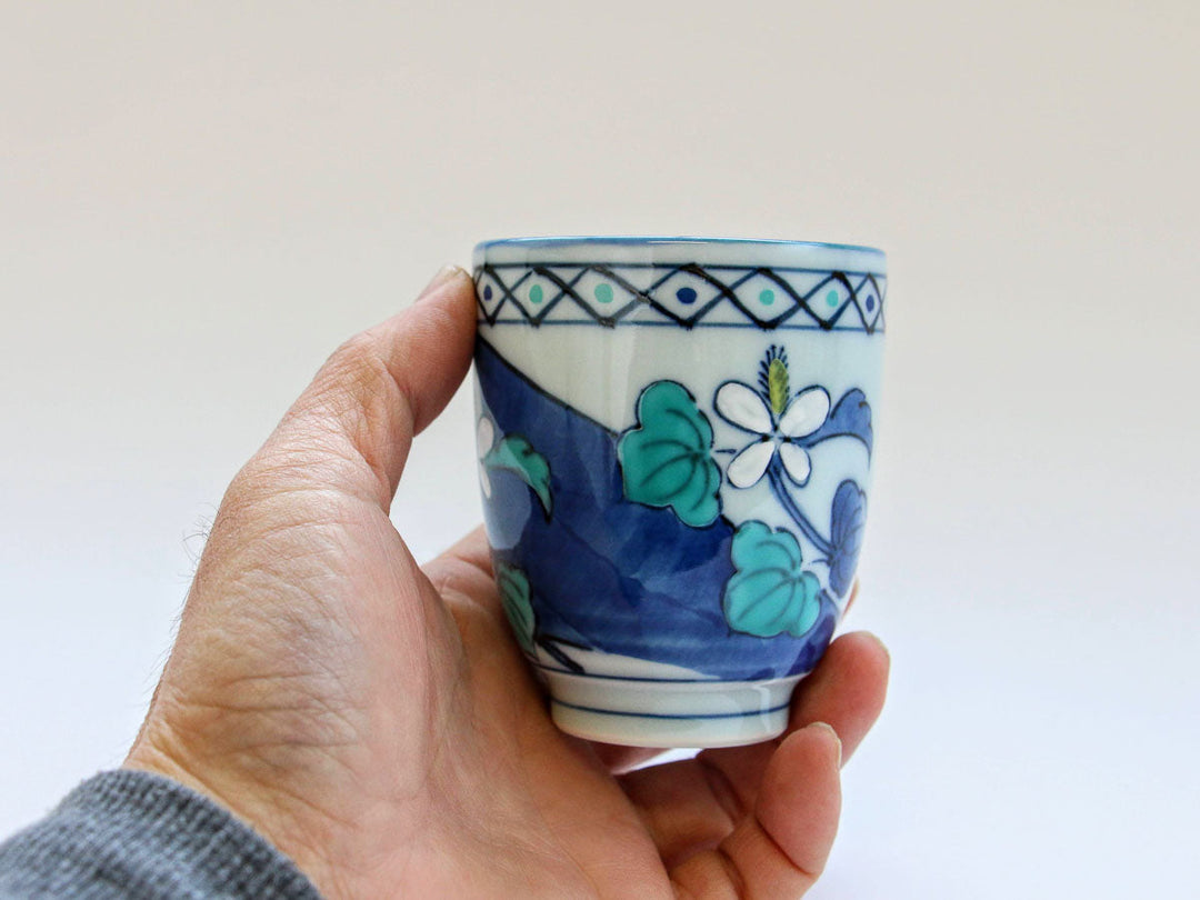 Kinso Pillow Natsume Teacup (Large, Hanadami) - Crafted By Tasho Pottery