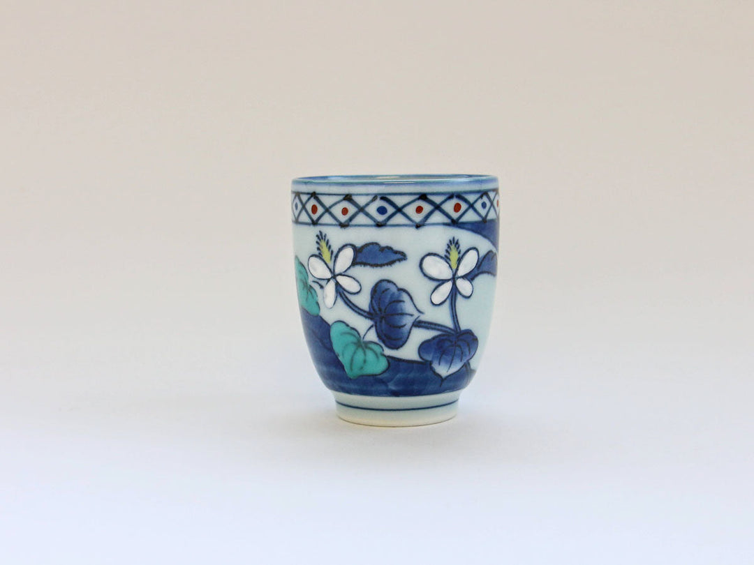 Kinso Pillow Natsume Teacup (Small, Hanadami) - Crafted By Tasho Pottery