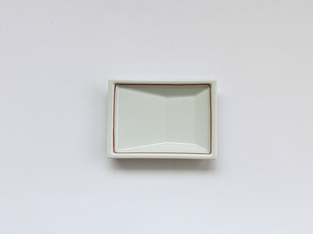 Inner Red-Line Square Diamond Plate (Large) - Crafted By Denpei Kiln