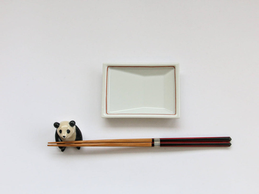 Inner Red-Line Square Diamond Plate (Large) - Crafted By Denpei Kiln