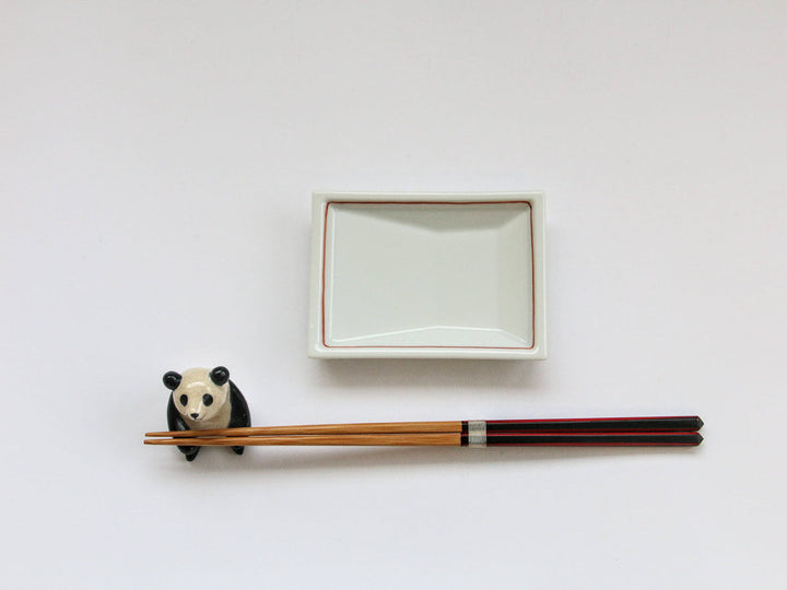 Inner Red-Line Square Diamond Plate (Large) - Crafted By Denpei Kiln