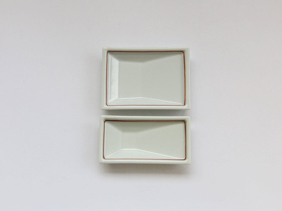 Inner Red-Line Square Diamond Plate (Large) - Crafted By Denpei Kiln